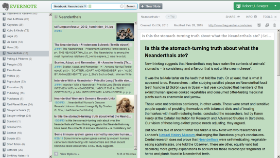 Evernote with less eyestrain