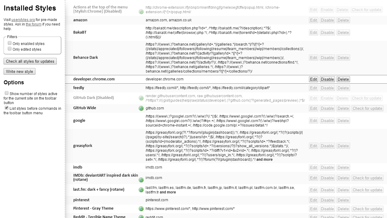Stylish-for-Chrome::Manage Compact
