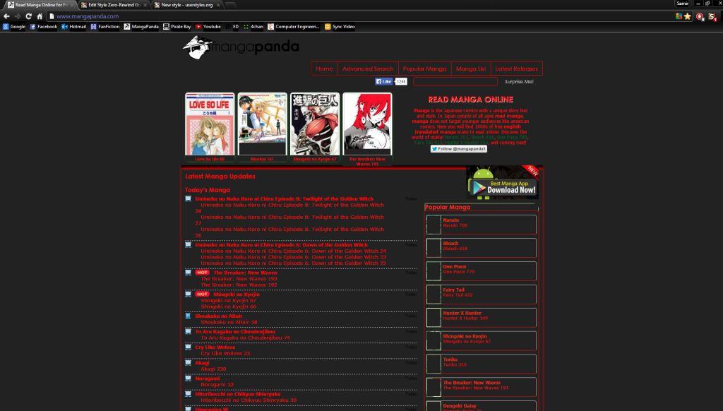 Mangapanda Dark Theme - Black n Red