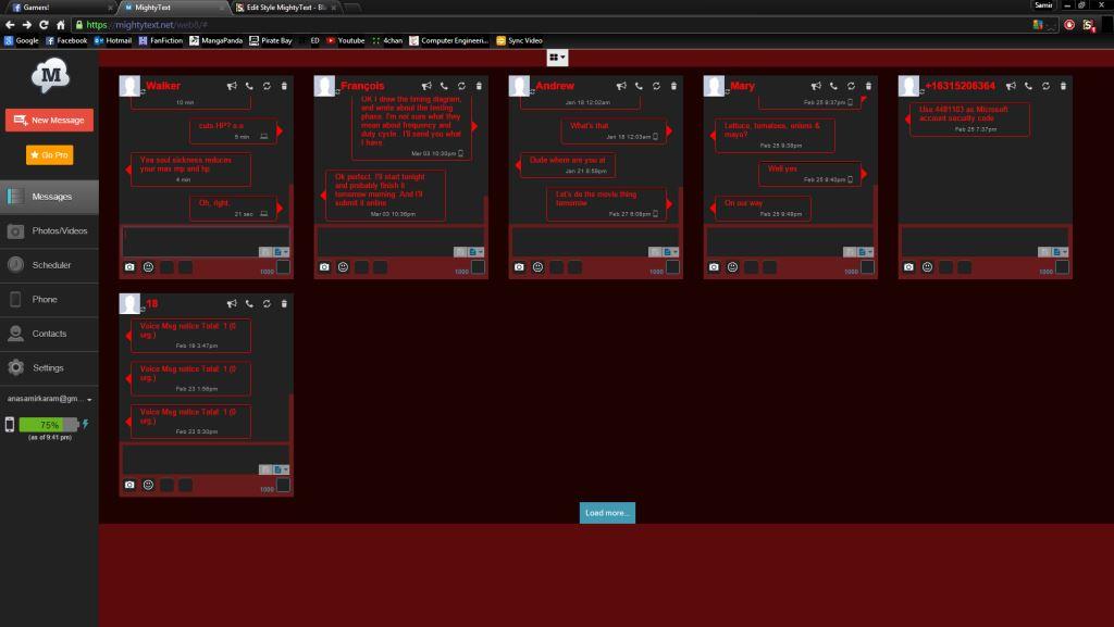 MightyText - Red n Black
