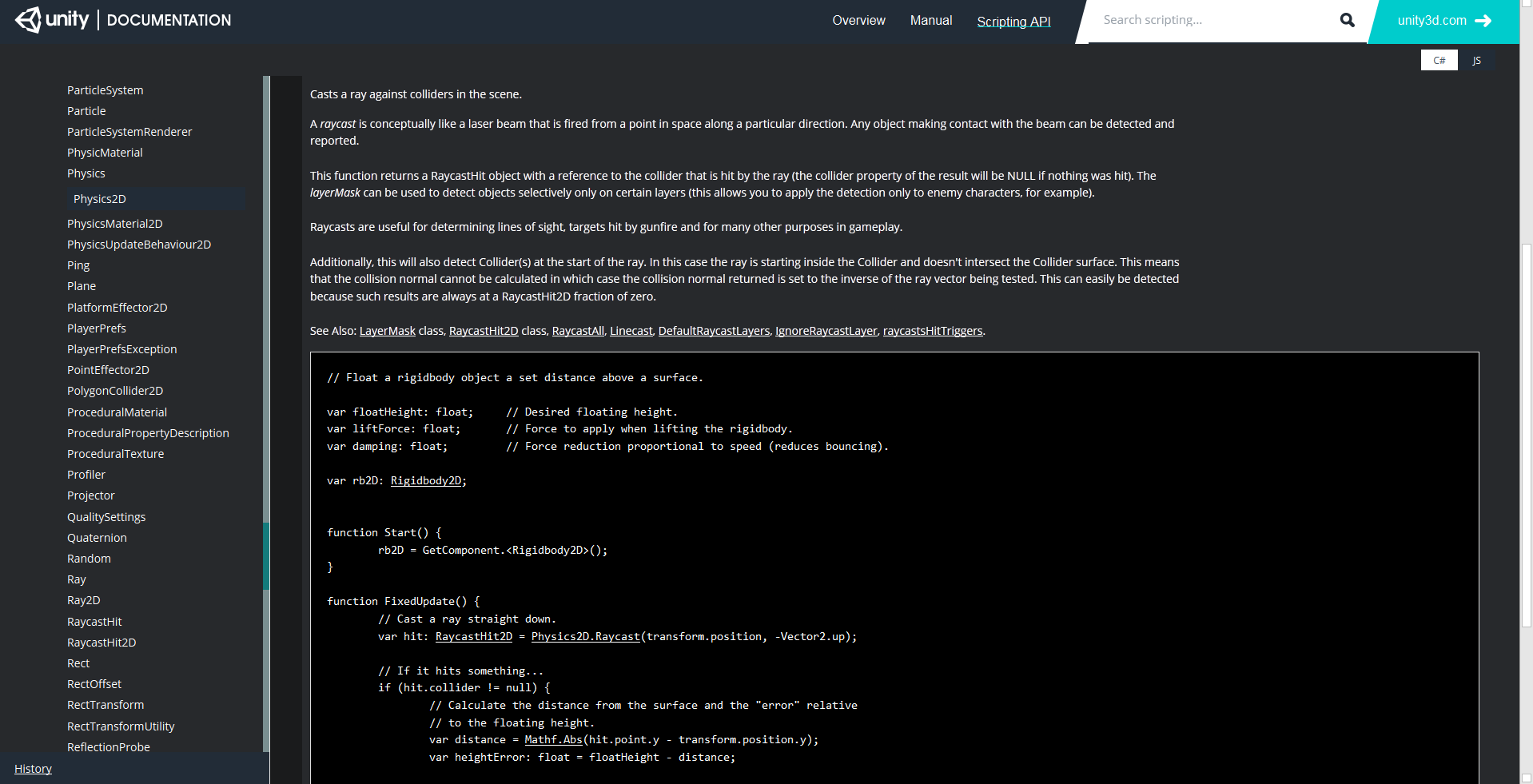 Unity Docs Dark