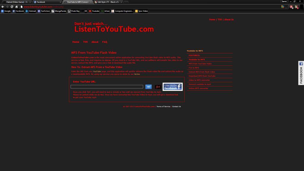 ListenToYoutube - Black n Red