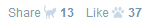 Cat paw like button on vk.com