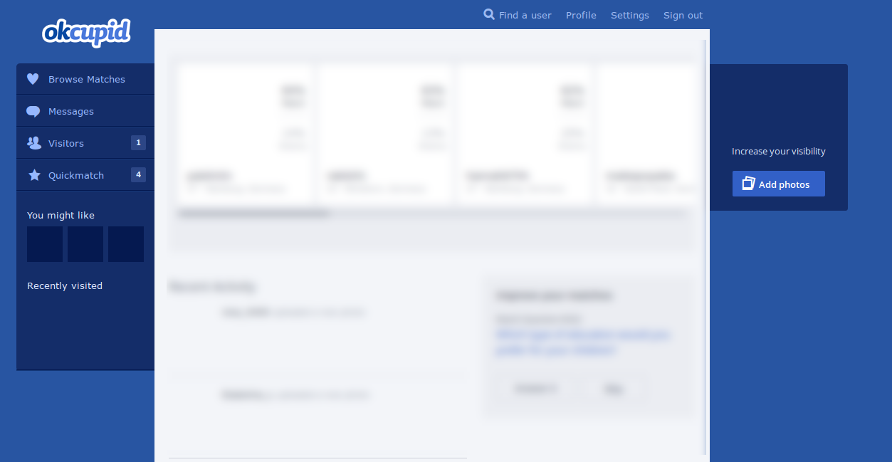 OkCupid: Blind date + A-List removal