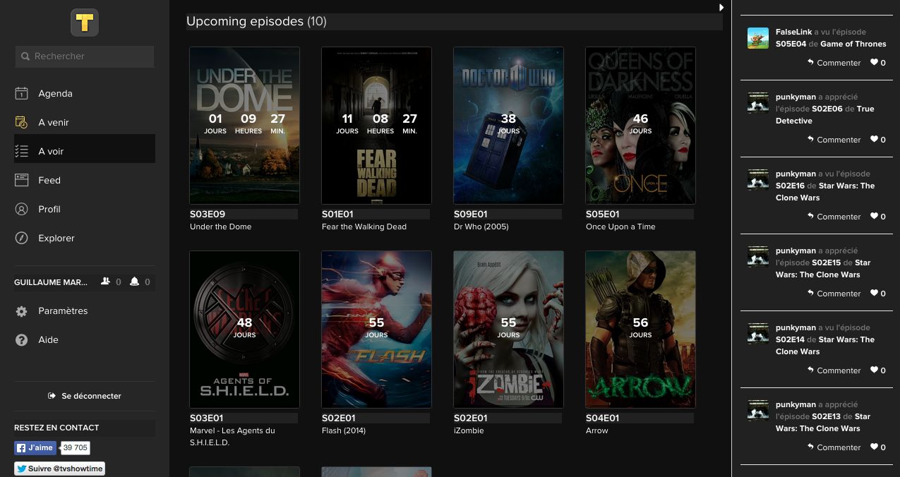 TVShowTime Black Theme