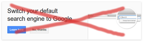 Hide "Switch your default search engine to Google"