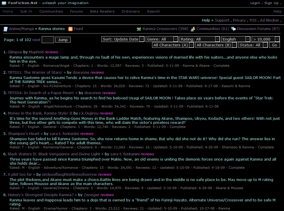 FanFiction.net - [Deprecated] / Black+Cyan recolor