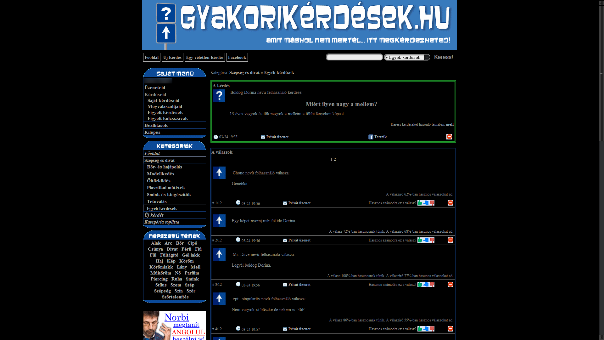 Gyakorikérdések <- Facebook Midnight - a dark face