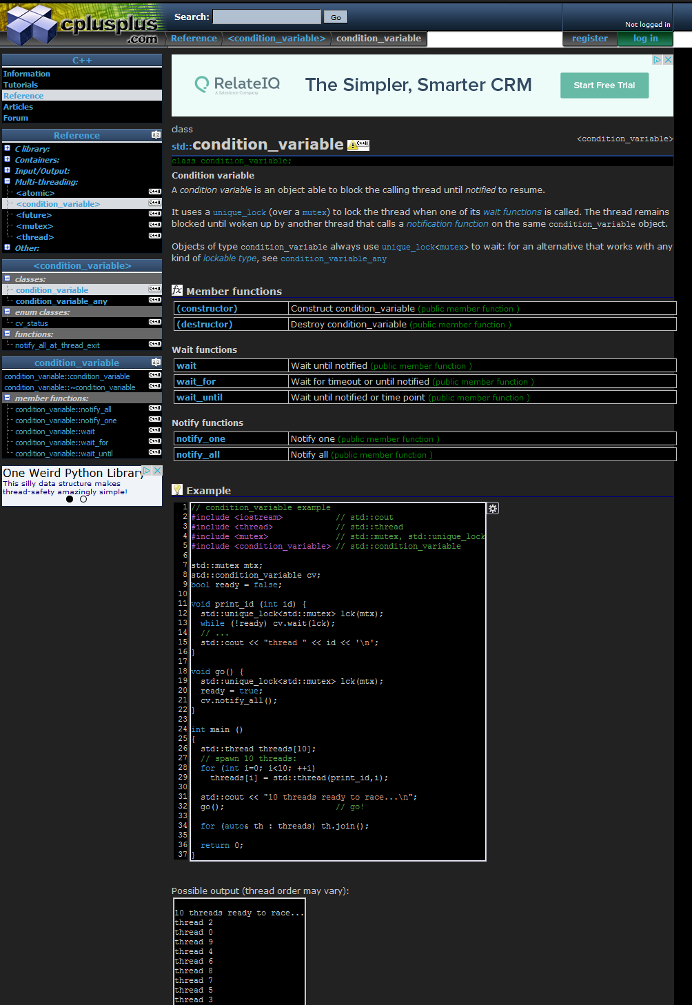 C++ Dark with syntax highlighting