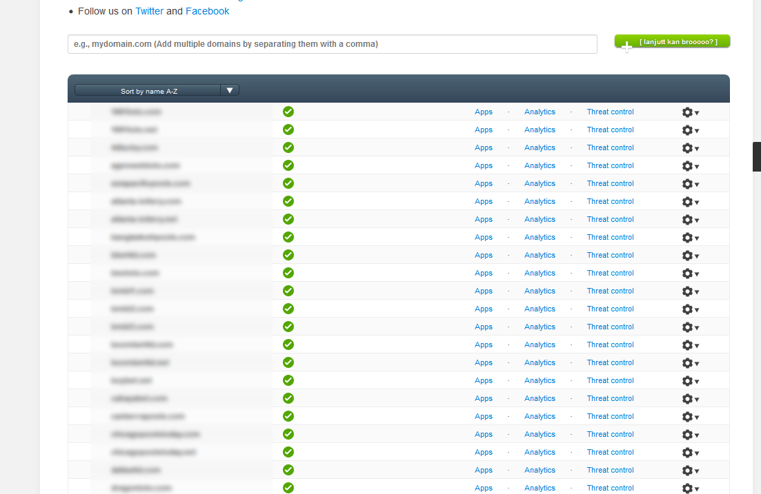 minimalize cloudflare.com domain list