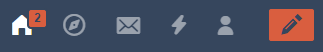 Red Notifications & Header Post Button
