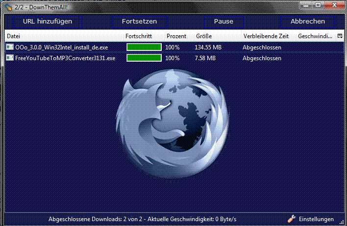 Firefox 3** Vista Dark Blue - DownThemAll!
