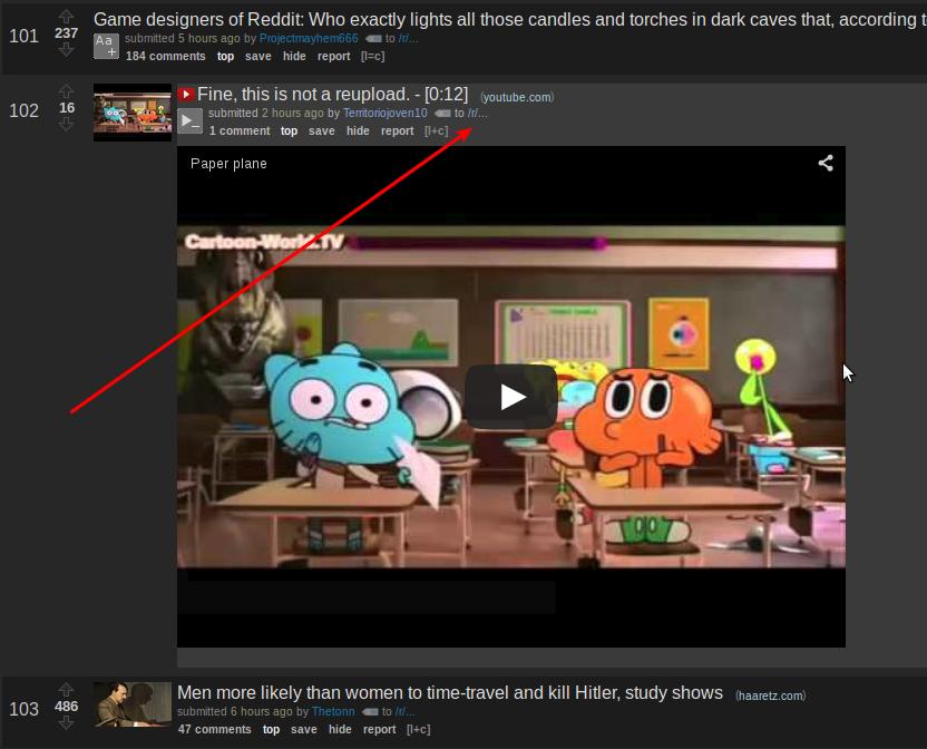 Reddit - Hide Subreddit Names