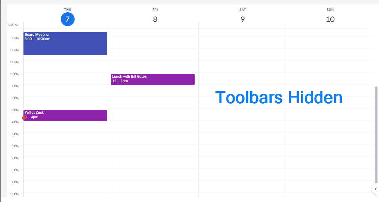 GCal AutoHide (for Google Calendar)