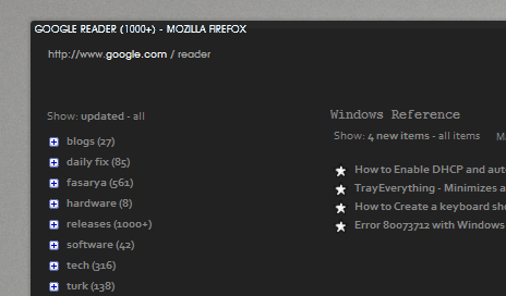 google reader minimized [mire] - really -