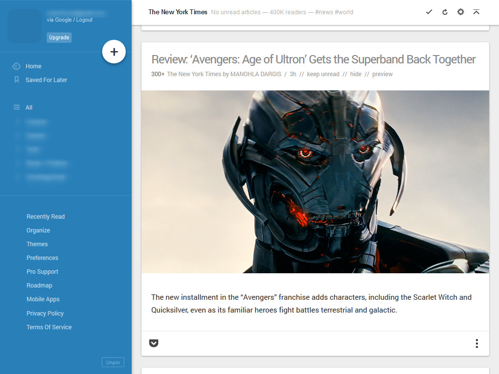 Material Feedly