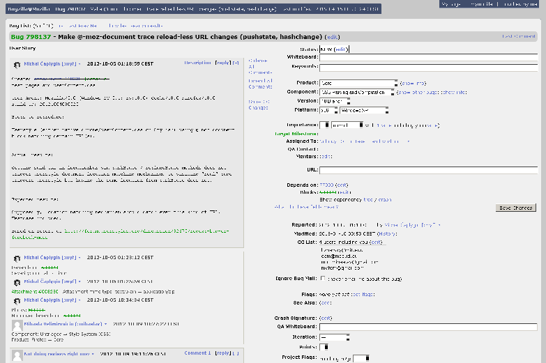 Bugzilla tweaks bundle (myf)