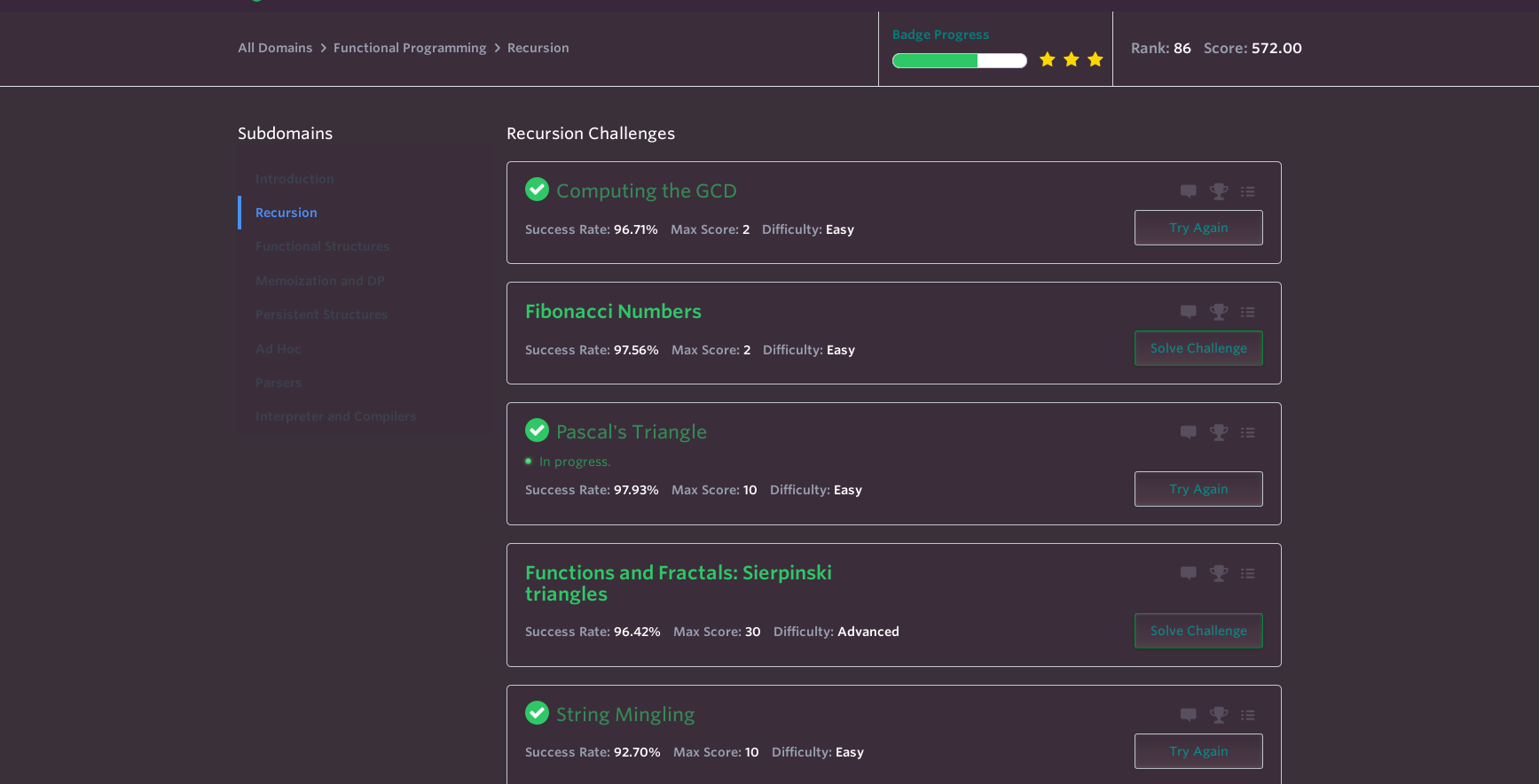 Purple HackerRank