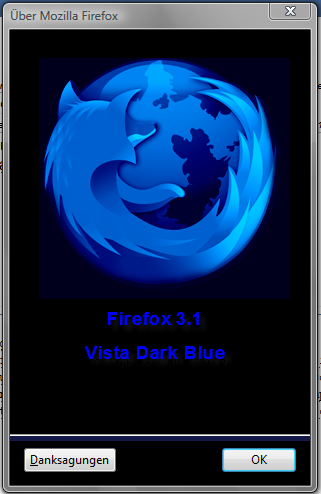 Firefox 3.1  Vista Dark Blue - About Mozilla