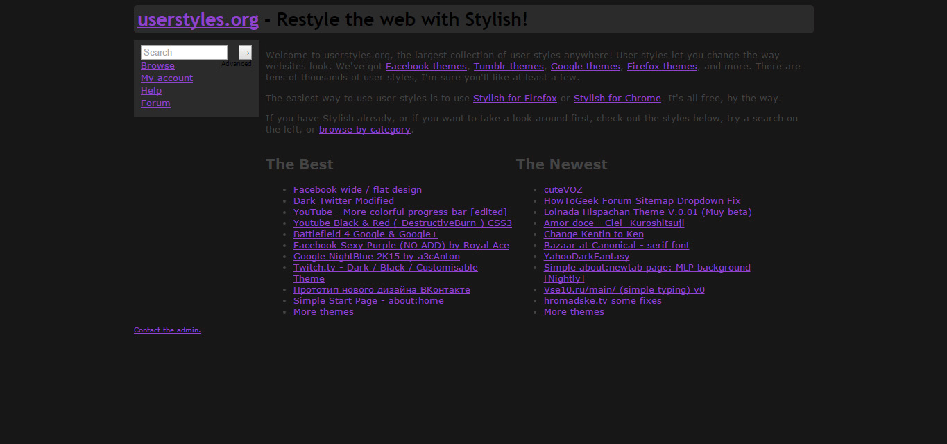 Userstyles Dark Theme