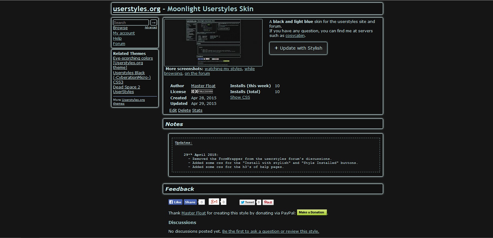Moonlight Userstyles Skin