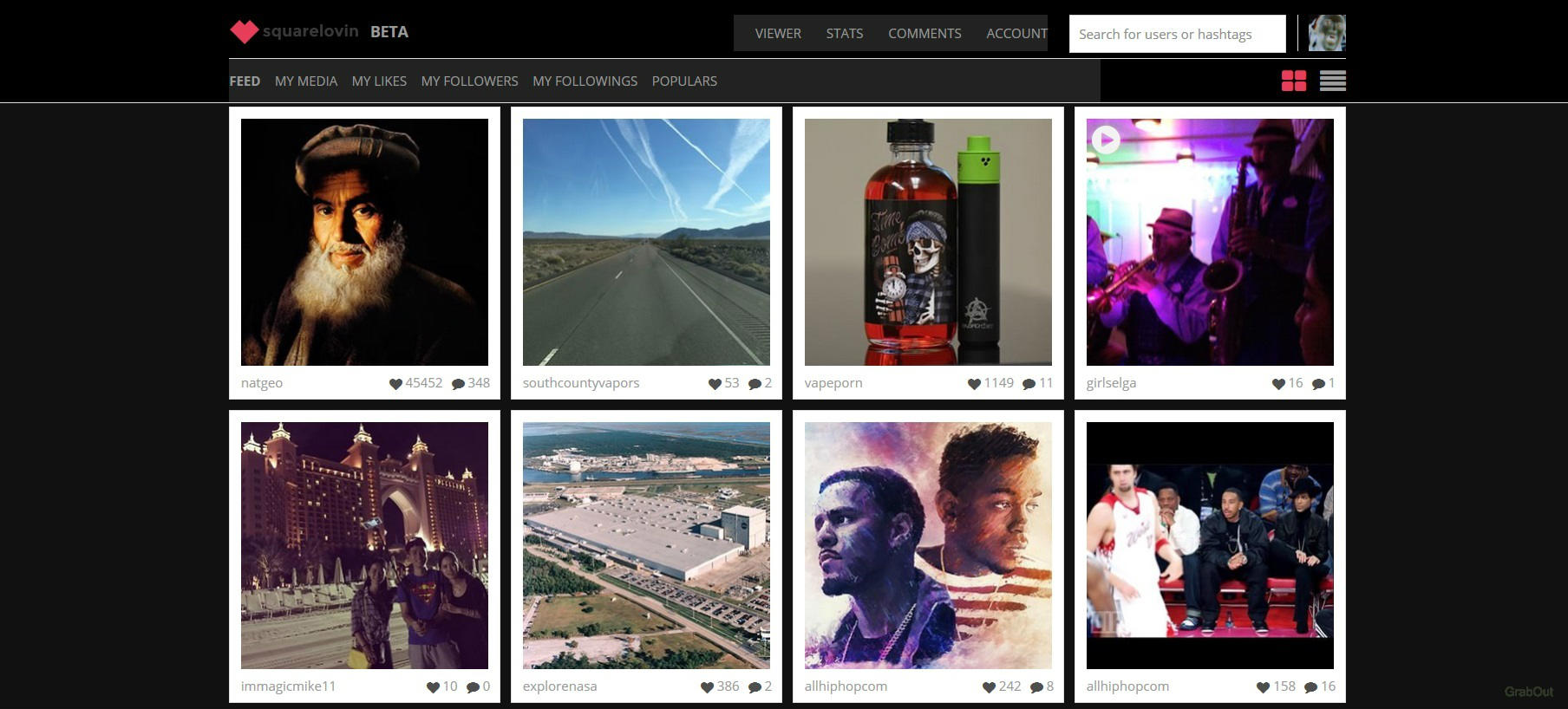 SquareLovin.com Black Theme