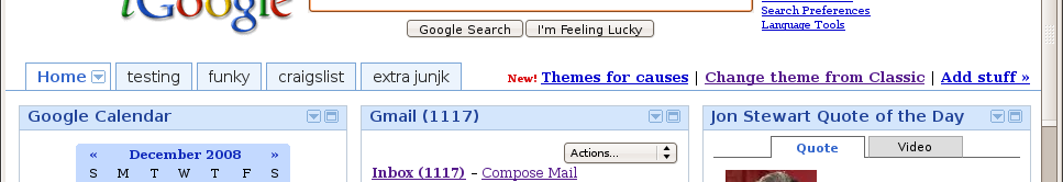 iGoogle - Revert to old 'Classic' Theme