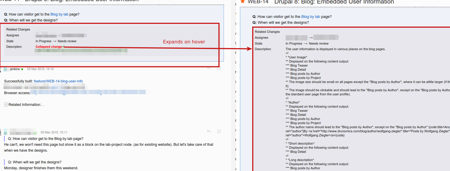 Youtrack(jetbrains) - toggle description change