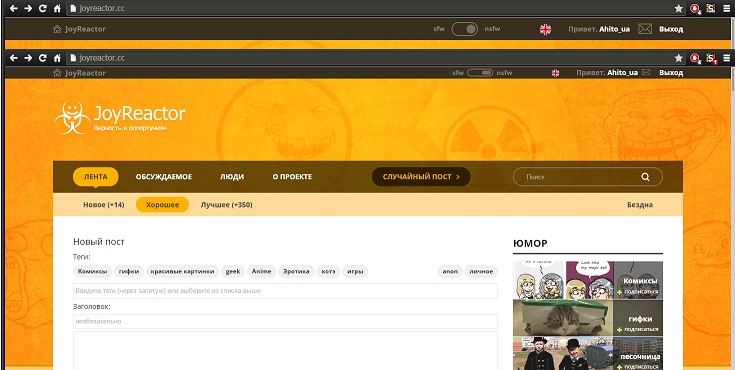 NewReactor minimized topbar