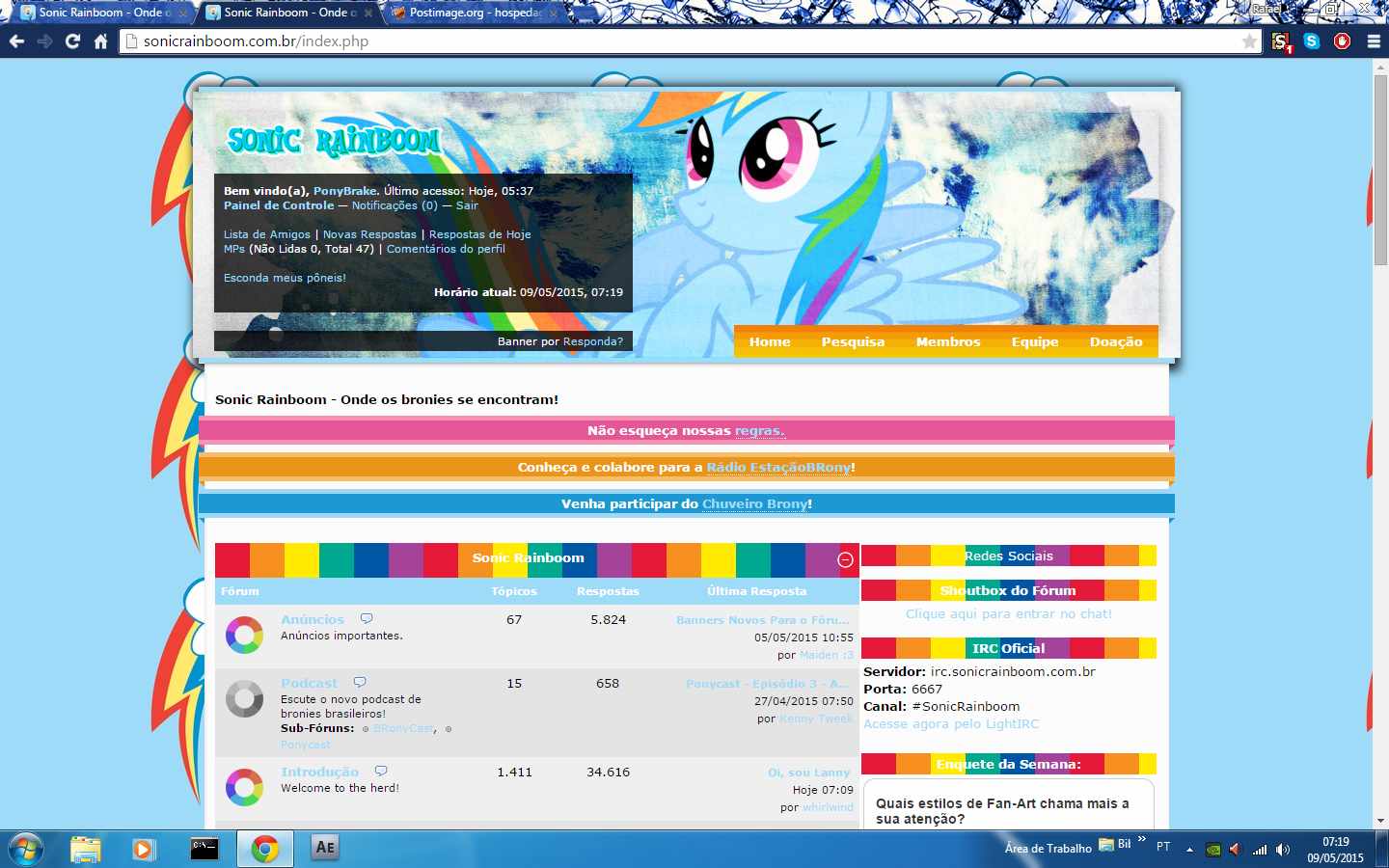Sonic Rainboom RD Blue + Rainbow Theme