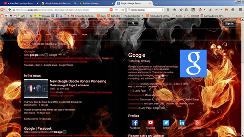 Google Search Flower Fire Style