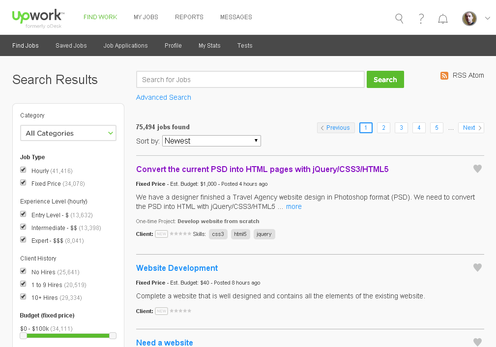 Upwork (font and link color)
