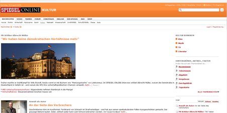 Spiegel 5.27 -Art. links, volle Breite, o. Werbung