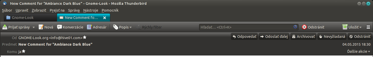 Thunderbird theme for Ambiance Dark Blue  theme