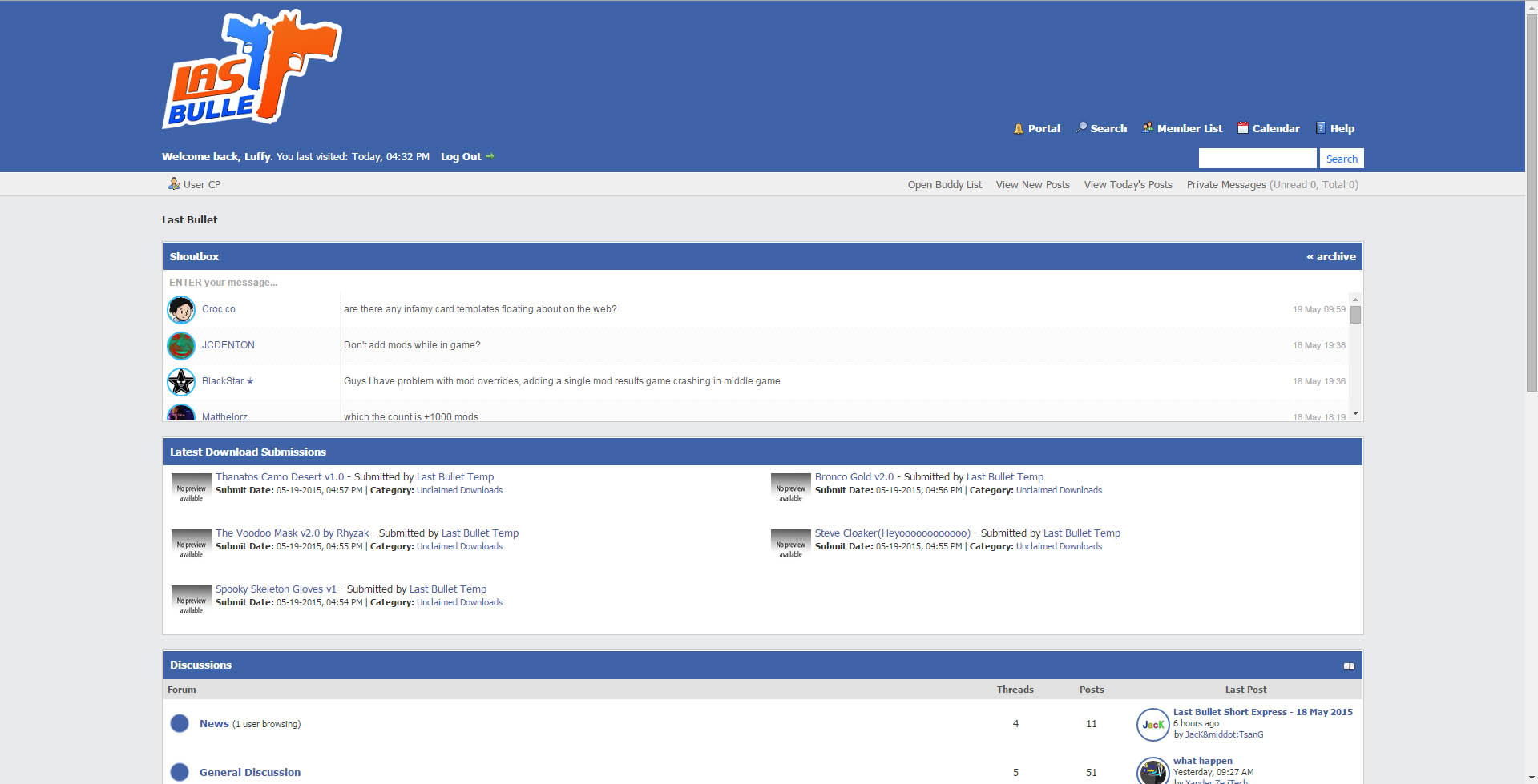 Lastbullet forum flat theme