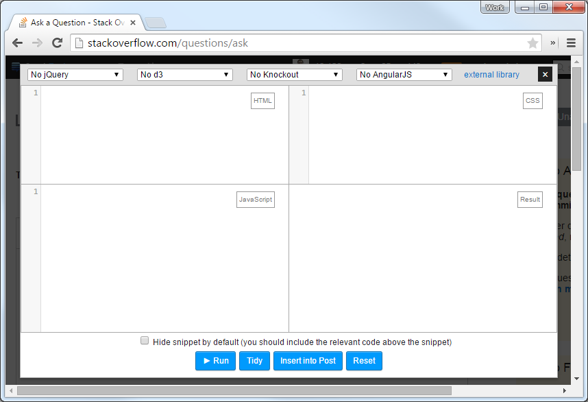Stack Snippet Editor Scrolling Fix