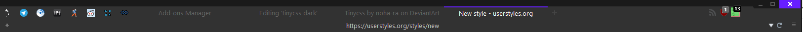 Firefox Tinycss dark (Modified for my own use)