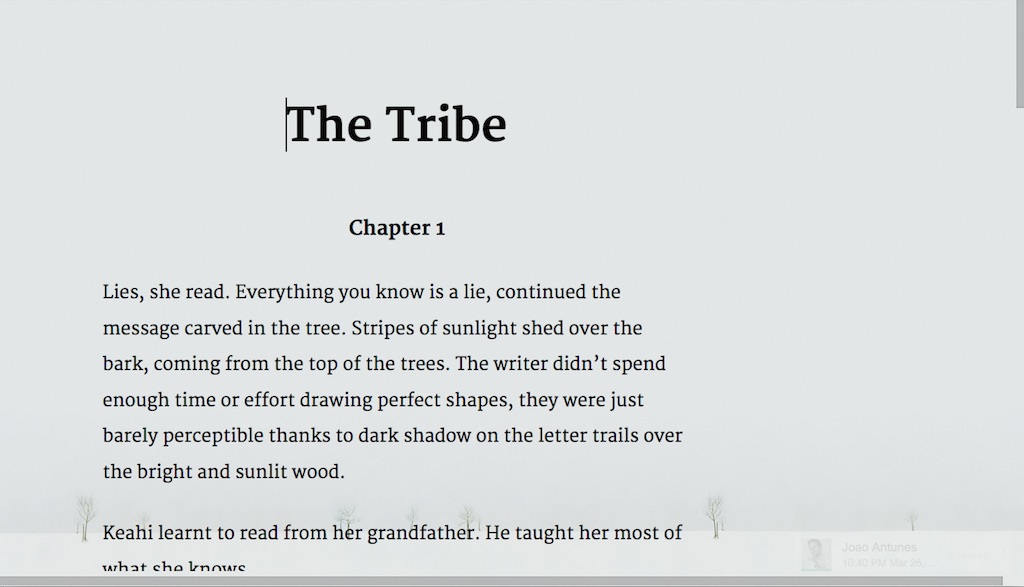 Google Docs Snowy Theme