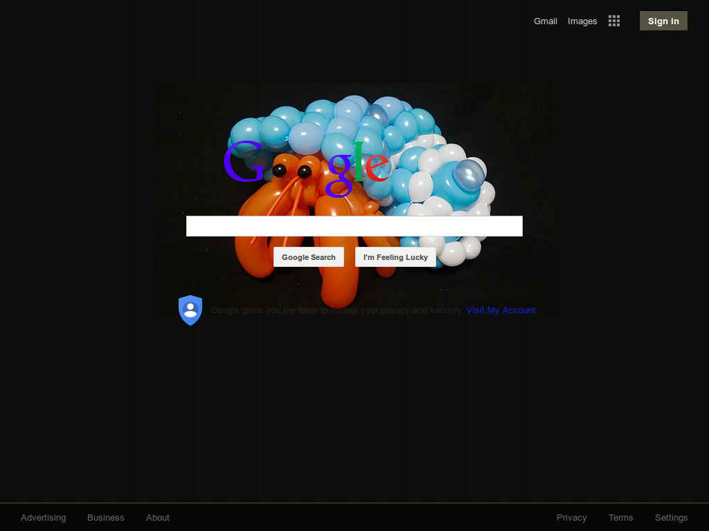 Google balloons: Hermit crab