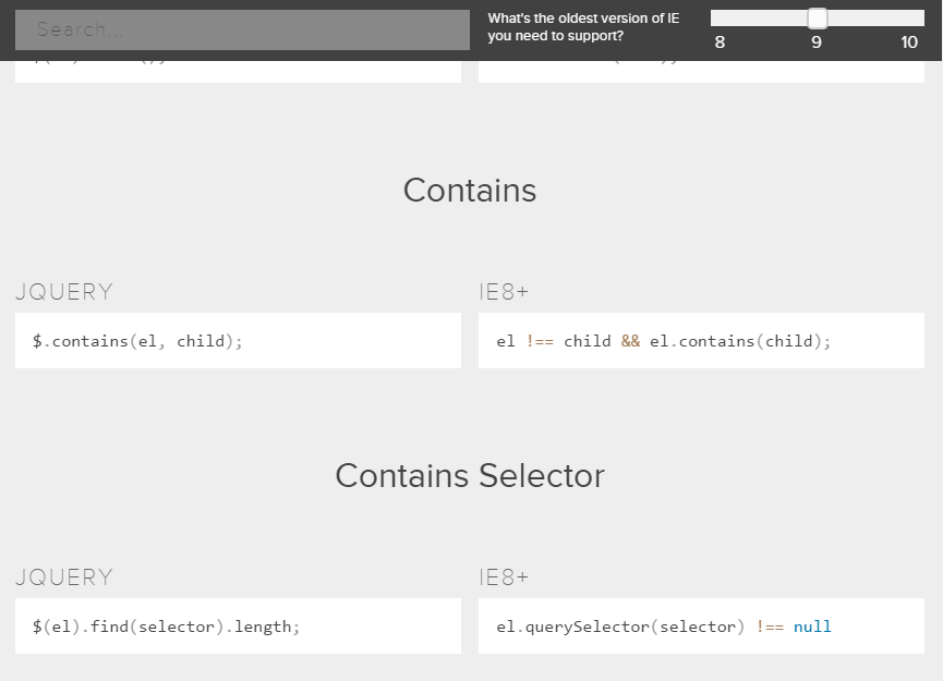 YouMightNotNeedJquery - Fixed Search Bar
