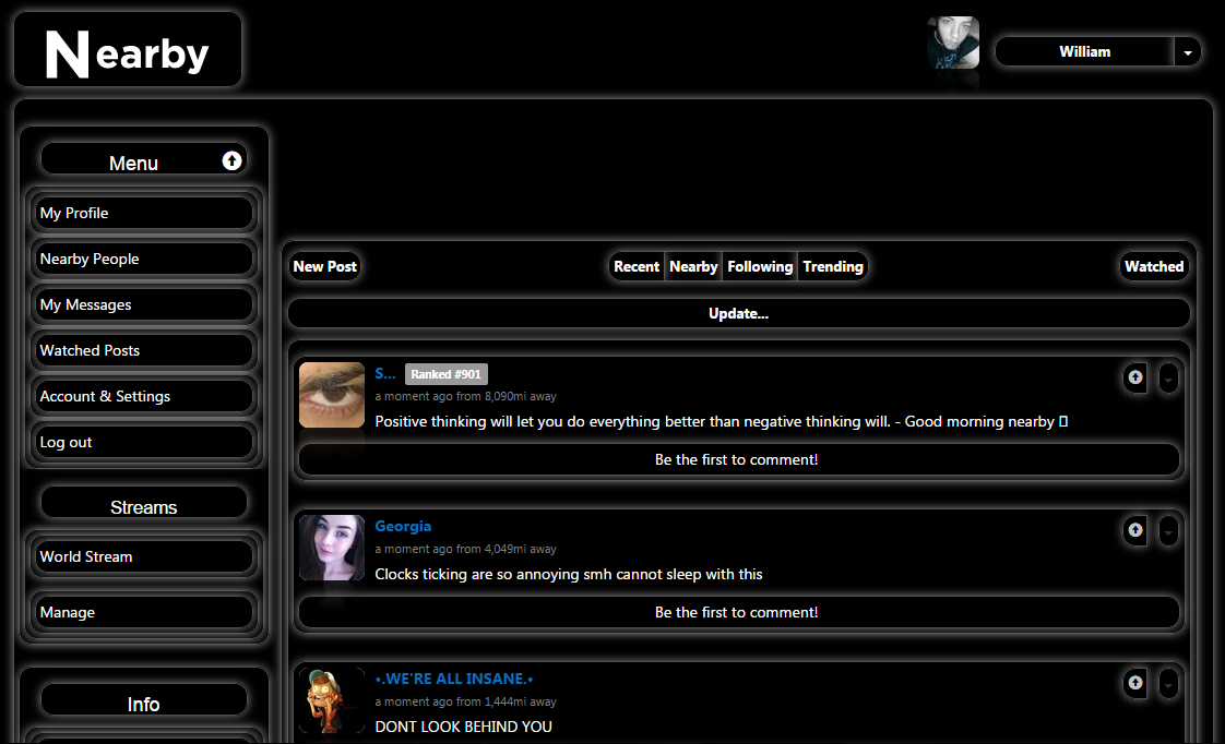 Nearby Live (WNMLIVE) Dark Theme