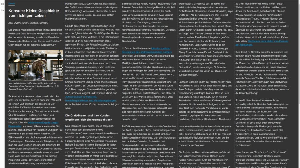 Firefox Reader: custom width + multi column