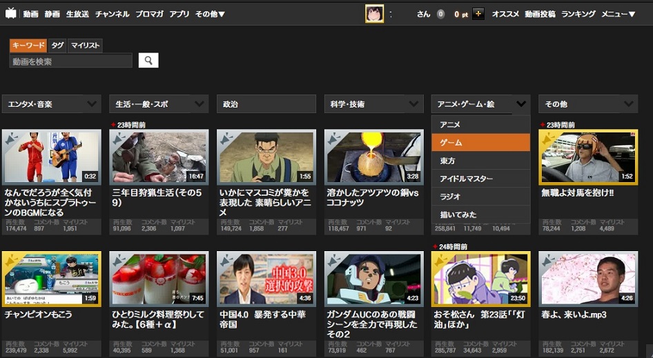 NicoVideo Ranking Page Dark Alter Theme (総合ランキング)