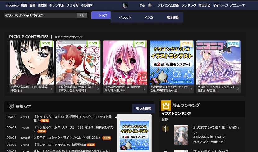 NicoVideo Seiga Dark Alter Theme (ニコニコ静画)