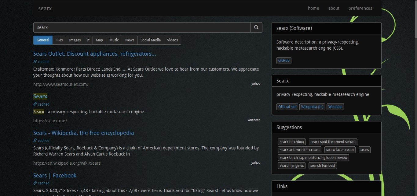 Searx.me dark