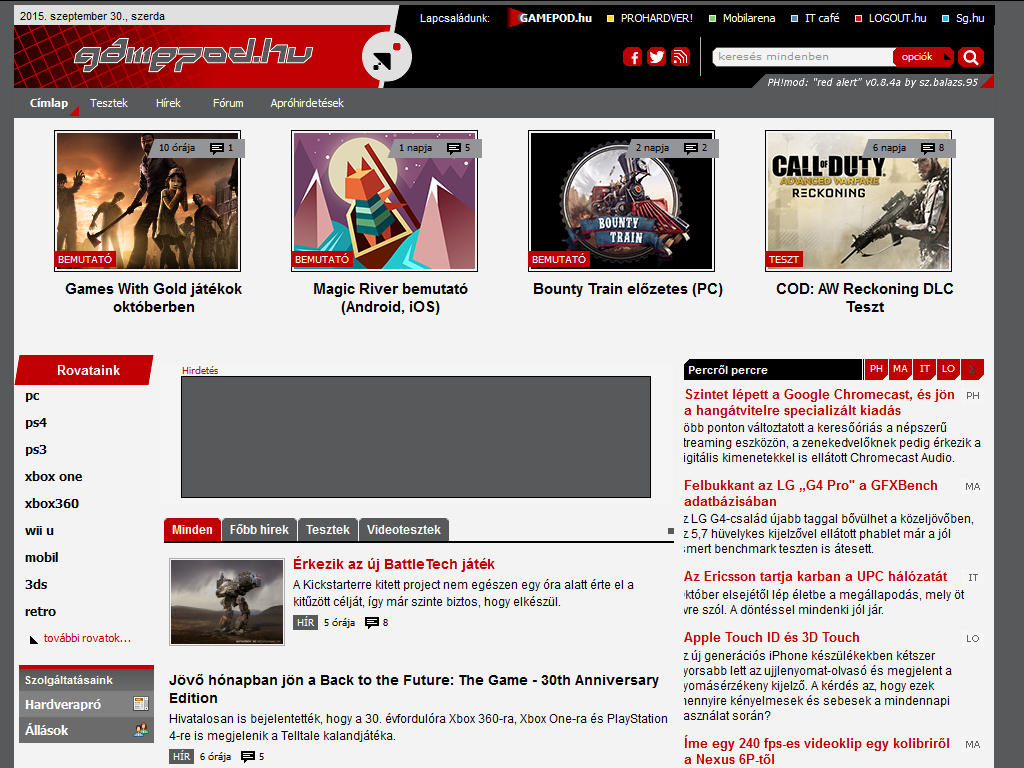 PH!mod: "red alert" Gamepodhoz!