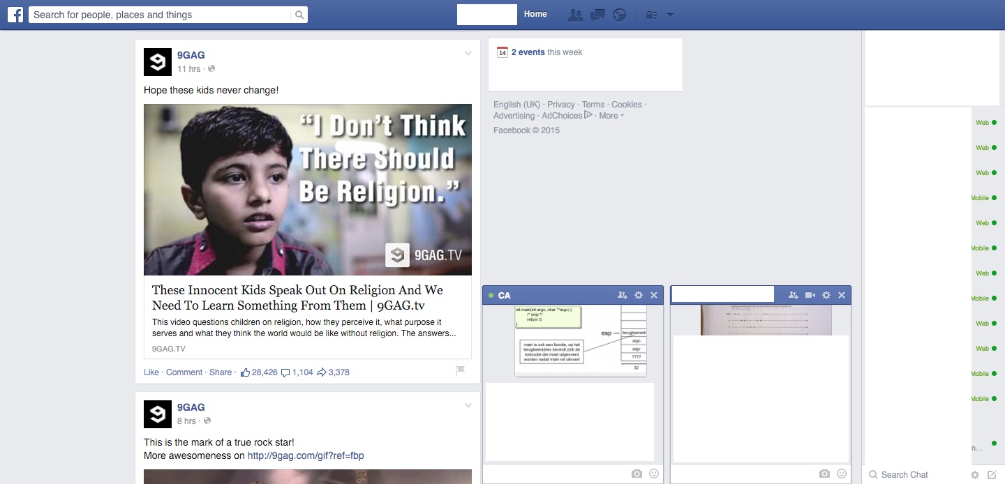Push Facebook to the left