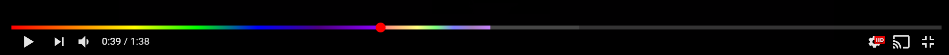 Youtube rainbow play progressbar