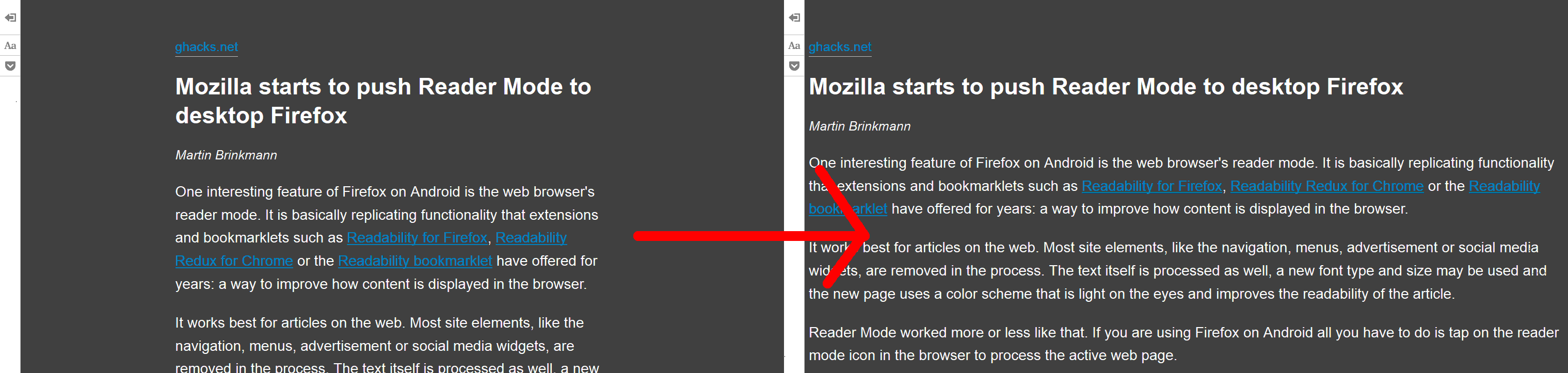 Improve Firefox reader view (reader mode)
