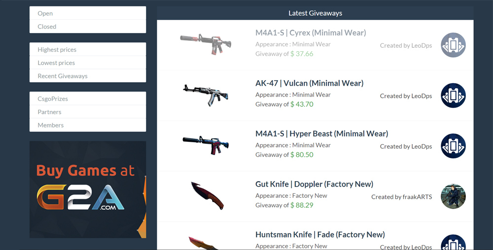 CSGOPrizes - Dark (good for your eyes)